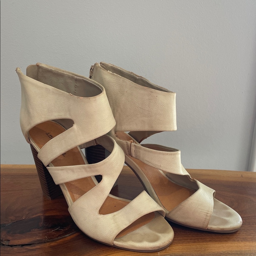 Indigo Cream Strappy Heels